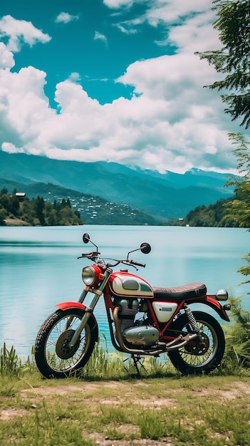 Moderno papel de parede móvel de motocicleta paisagem de motociclista