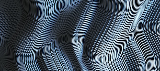 Moderno patrón gris ondulado de fondo amplio Renderizado 3D