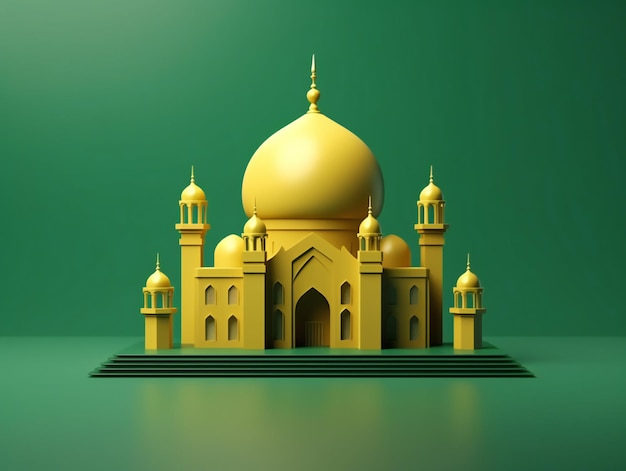 Moderno projeto de mesquita 3D Gradiente de fundo