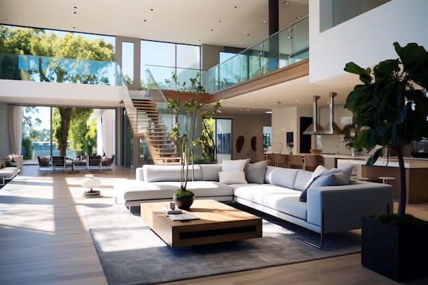 Foto moderno residencial de lujo 3d rendering inmobiliario foto resolución hd