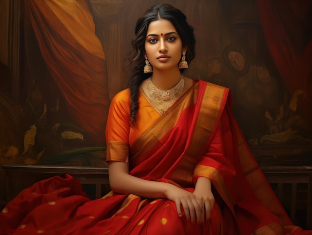 El moderno sari Nauvari de Maharashtra Una fusión de tradición y elegancia contemporánea