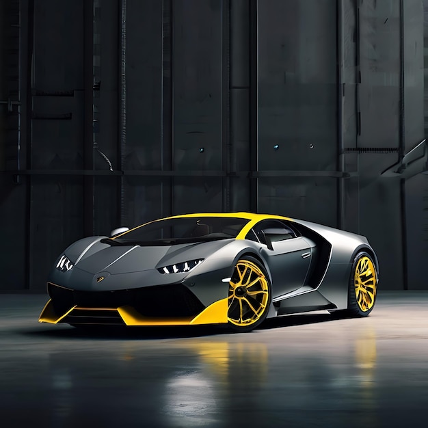 moderno supercoche conceptual Lamborghini mezclado con Bugatti gnearado por la IA