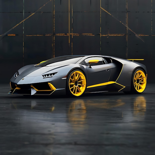 moderno supercoche conceptual Lamborghini mezclado con Bugatti gnearado por la IA