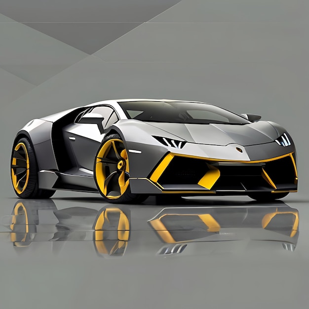 moderno supercoche conceptual Lamborghini mezclado con Bugatti gnearado por la IA