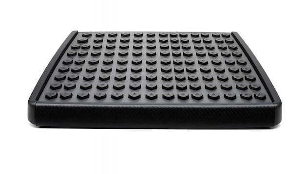 Moderno suporte de pés ergonômico com padrão hexagonal preto Design elegante para conforto