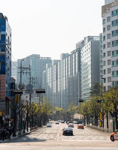 Modernos, edifícios, em, seoul