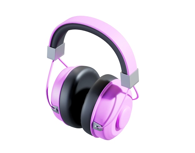 Modernos fones de ouvido brancos brilhantes sem fio com detalhes dourados renderização 3d
