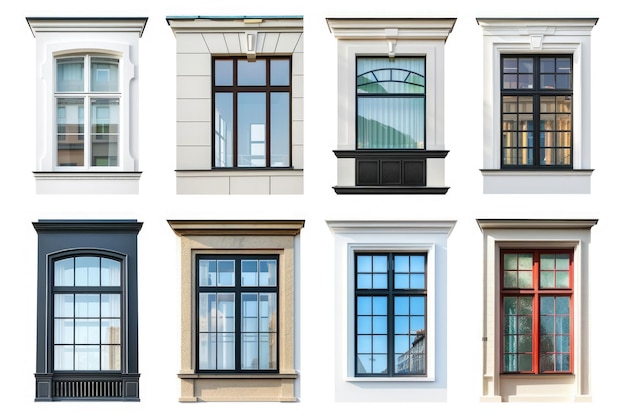 Foto modernos marcos de ventanas de oficina para el diseño de edificios sobre fondo blanco