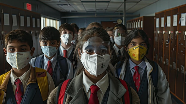 Modeschule für Teenager mit Masken