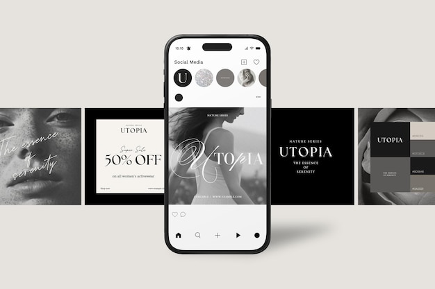 Modewerbung in sozialen Medien Postdesign