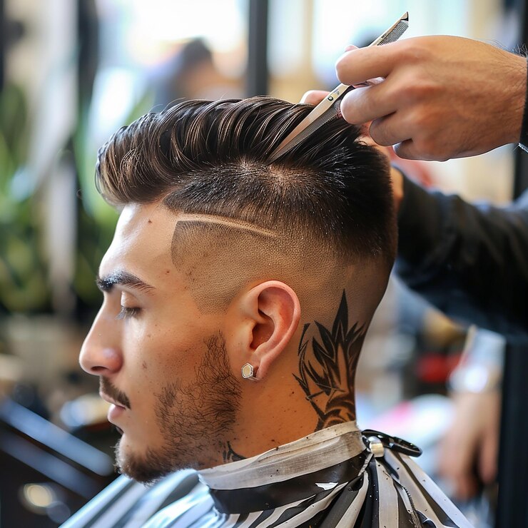 Foto modische frisur im friseursalon