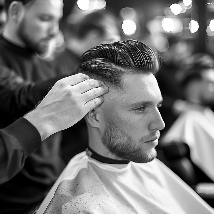 Foto modische frisur im friseursalon