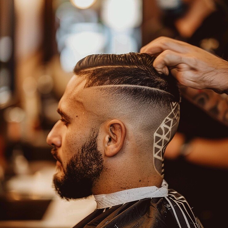 Foto modische frisur im friseursalon