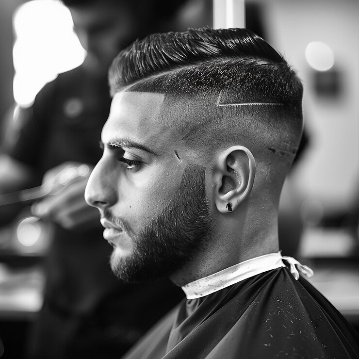 Foto modische frisur im friseursalon