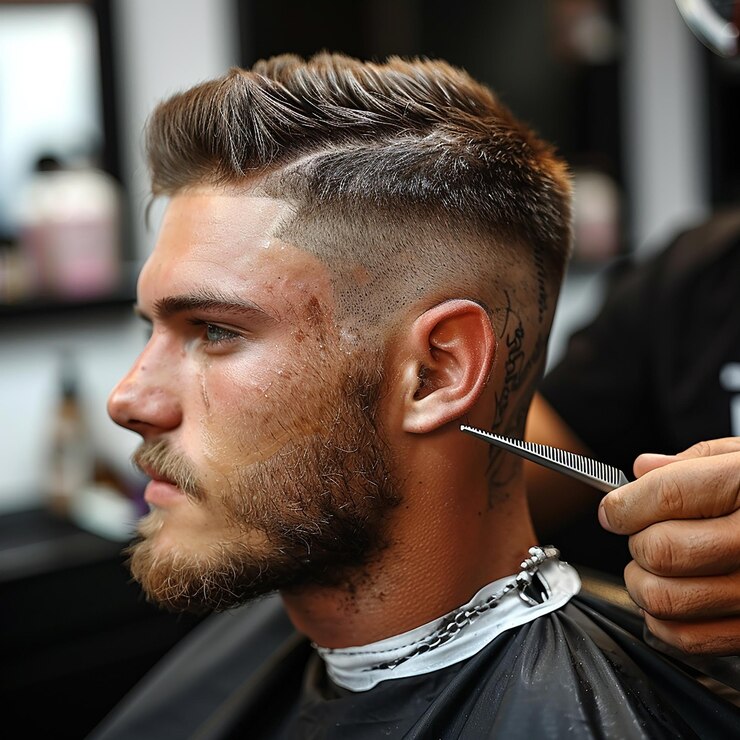 Foto modische frisur im friseursalon
