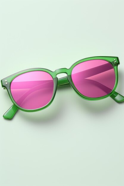 Modische rosa Sonnenbrille auf weißer Oberfläche