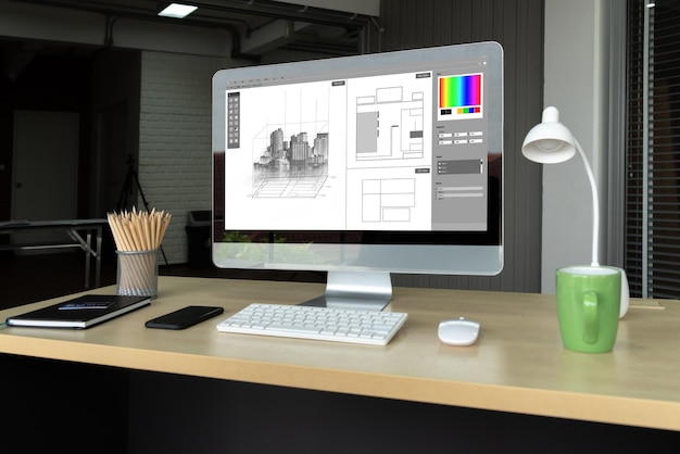 Modische Softwareanwendung für architektonisches Design für Architektenunternehmen