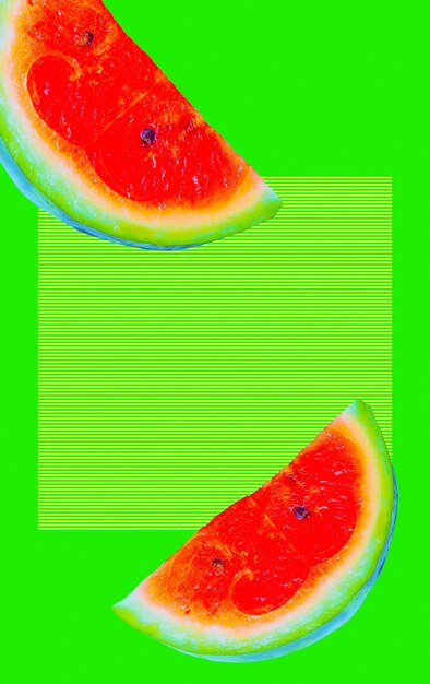 Modisches ästhetisches Tapetentelefon. Wassermelone kreativer Hintergrund