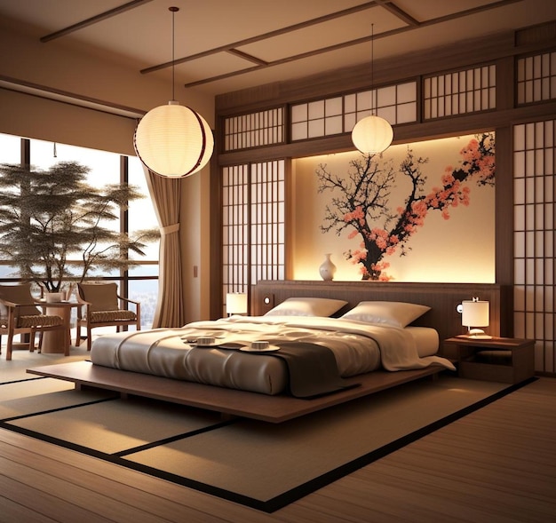 modisches und modernes japanisches Hotelzimmer