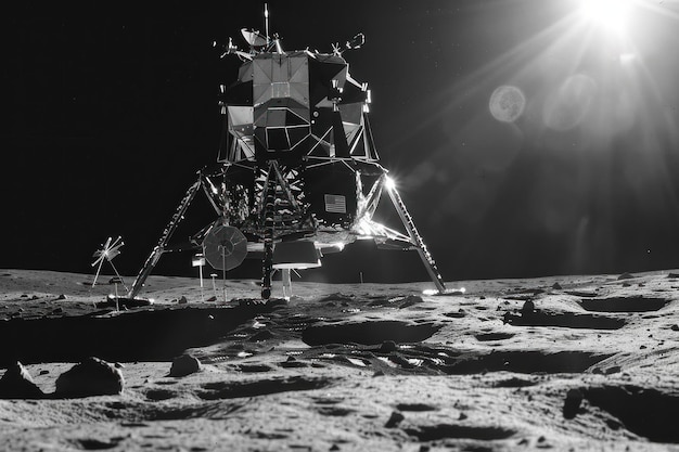 El módulo lunar del Apolo 11 aterriza en la Luna