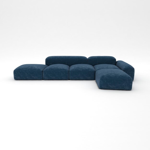 Foto möbel für moderne zimmereinrichtung bequemes sofa auf weißem hintergrund 3d-rendering