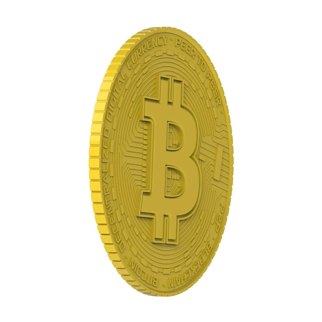 Moeda bitcoin isolada na ilustração de fundo branco