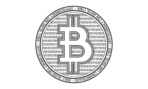 Moeda Bitcoin isolada no fundo branco
