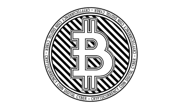 Moeda Bitcoin isolada no fundo branco