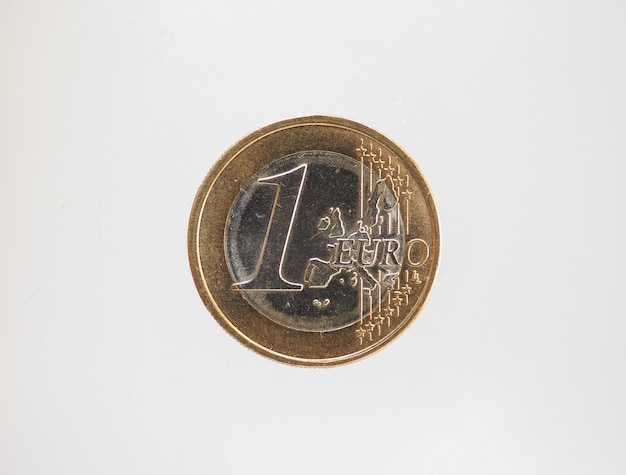 Foto moeda de 1 euro, união europeia