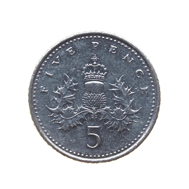 Moeda de 5 pence, Reino Unido