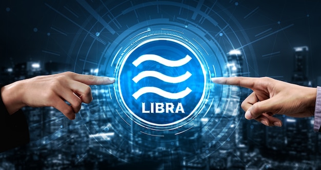 Moeda de criptomoeda Libra na economia de dinheiro digital