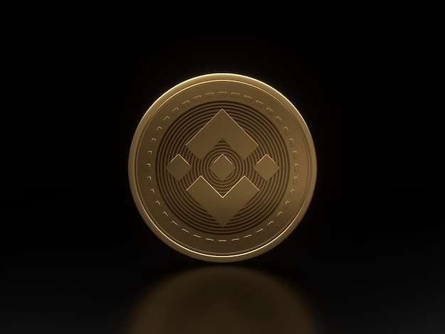 Moeda de ouro Binance moeda em um fundo preto