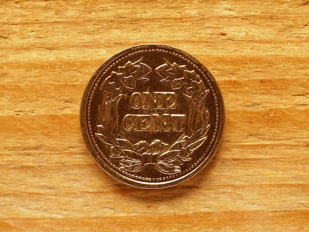 Moeda do reverso da moeda de 1 centavo dos EUA