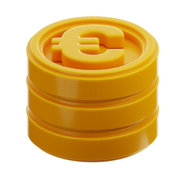 moeda premium euro dinheiro ícone de finanças renderização em 3d em fundo isolado