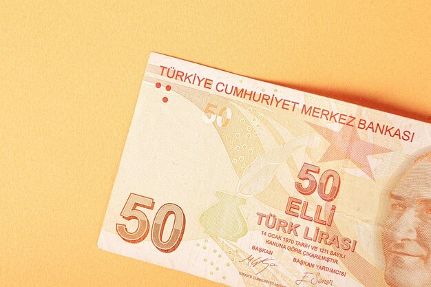 Moeda turca notas de lira turca