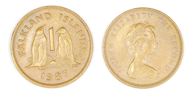 Foto moeda única isolada em branco
