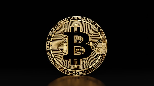 Moedas Bitcoin Digital Money Rendering 3D