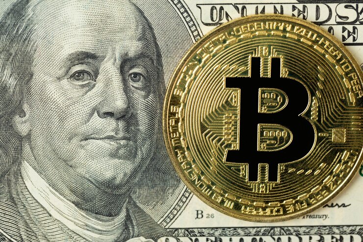 Foto moedas de ouro criptomoeda - bitcoin, ethereum, litecoin