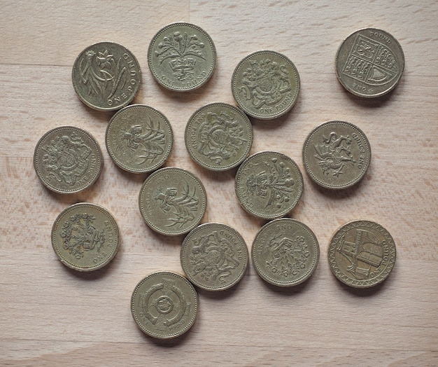 Foto moedas em libra, reino unido