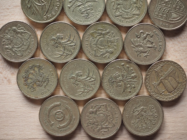 Foto moedas em libra, reino unido