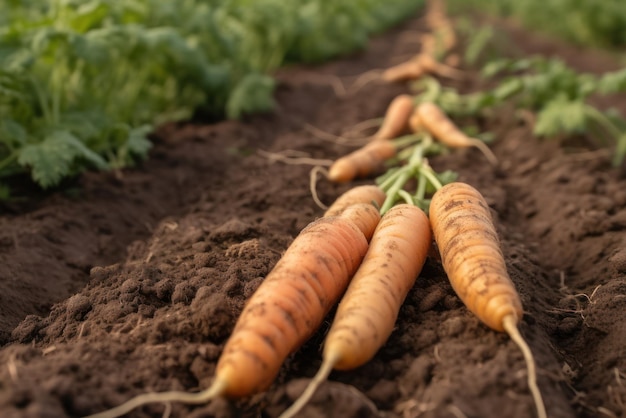 Möhren im Garten ernten generative ai