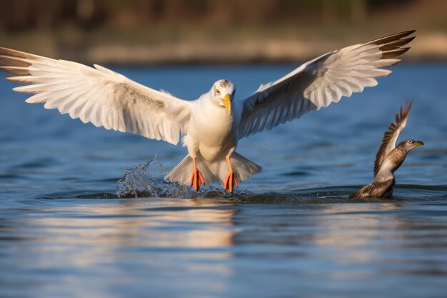 Foto möwe im flug