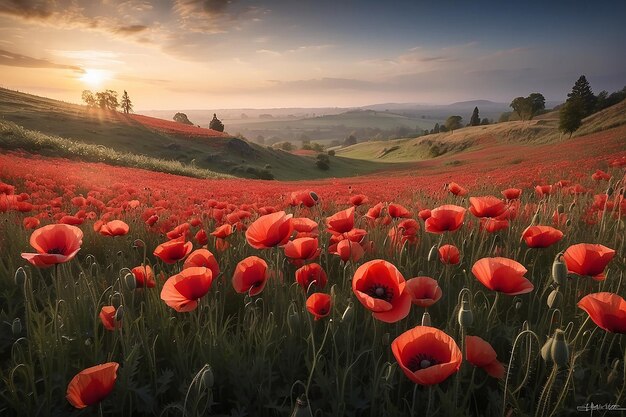 Mohn am Gedenktag Roter Mohn