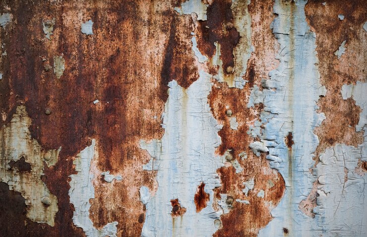 Foto moho en el viejo fondo de textura de pared de metal