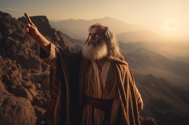 Foto moisés conduz os judeus pelo deserto moisés conduziu seu povo à terra prometida pelo deserto do sinai religião bíblia história fuga