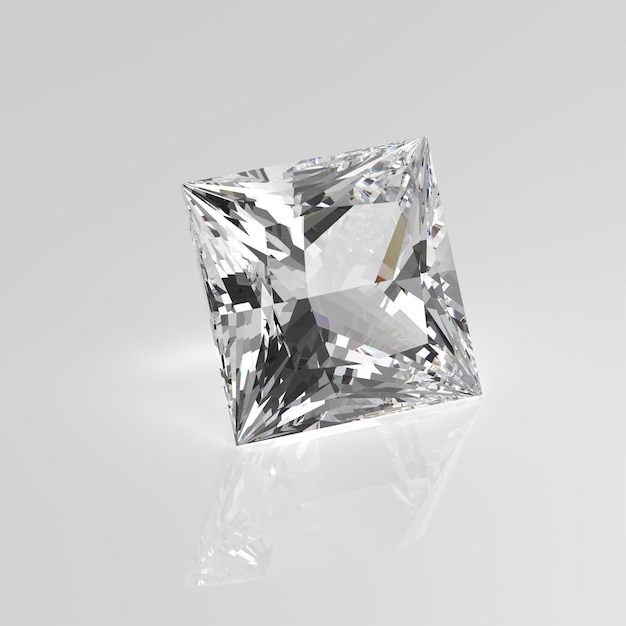 Moissanite-Edelsteinprinzessin 3D-Rendering