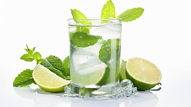 Mojito aislado sobre fondo blanco.