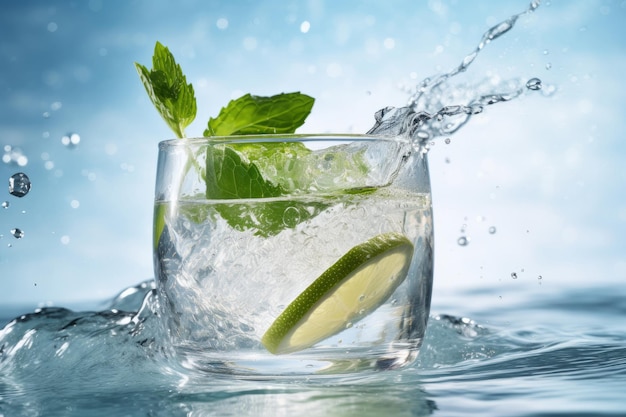 Mojito-Cocktail-Hintergrund Illustration AI GenerativexA