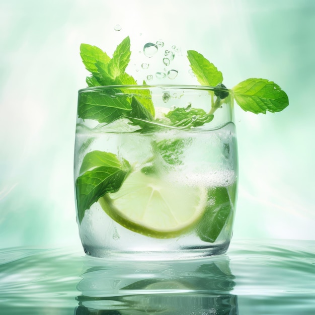 Mojito-Cocktail-Hintergrund Illustration AI GenerativexA