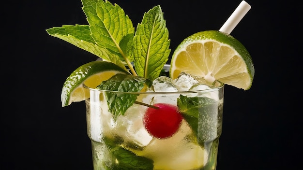 Mojito mit Limettenminze und Eis